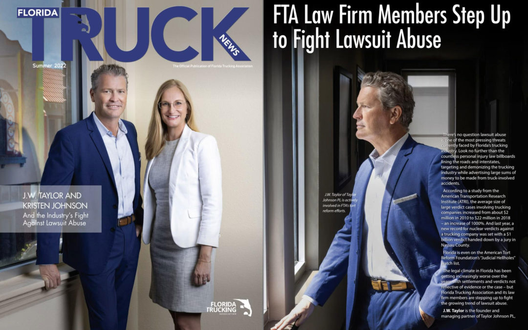 J.W. Taylor & Kristen Johnson on the cover of Florida Truck News!